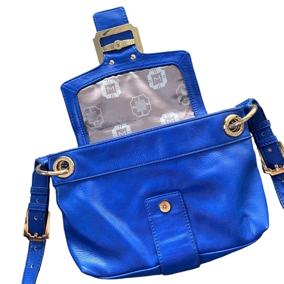 Monet Blue Crossbody Purse with Gold Hardware - Picture 12 of 14